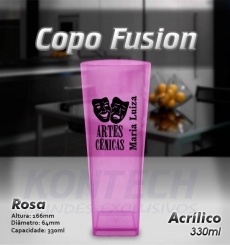 Copo Fusion Acrílico Rosa 330 ml